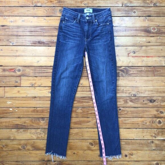 Paige jeans style Rory crop flare high rise skinny jeans raw hems high waisted - Picture 10 of 12